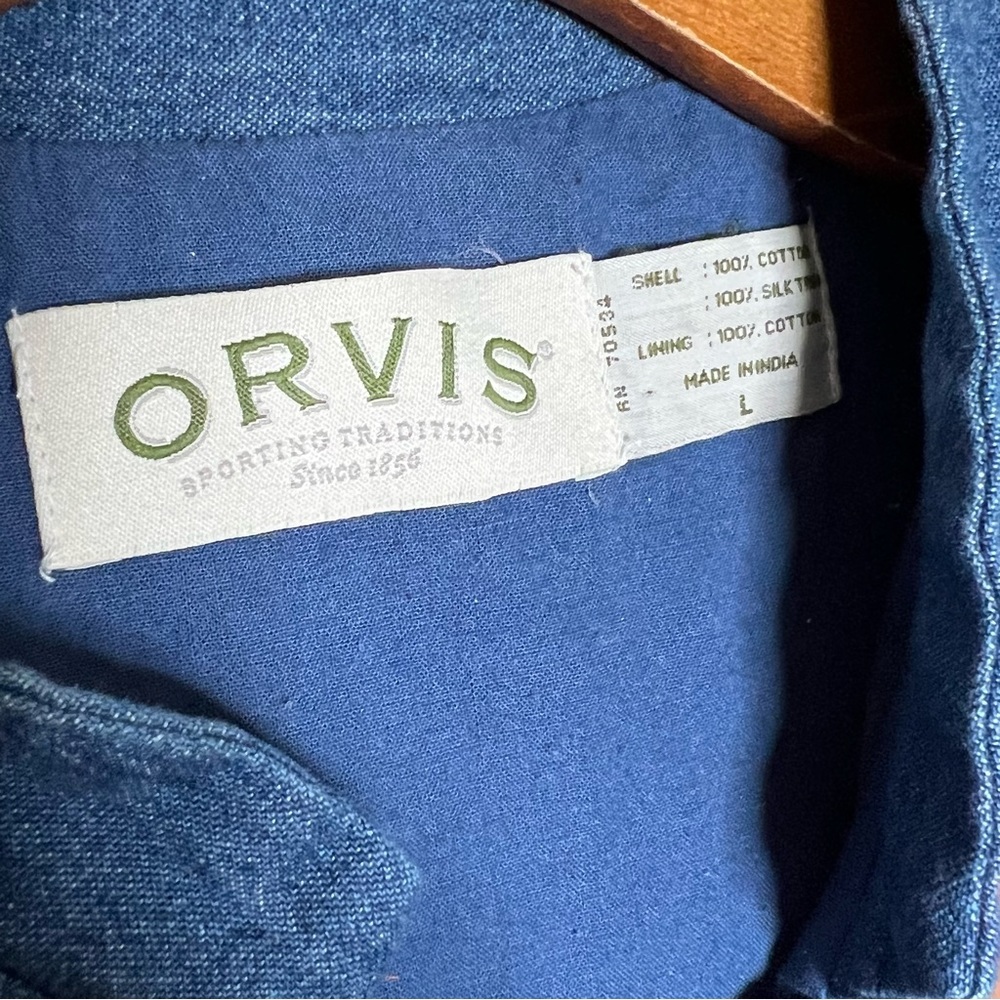 Orvis Embroiderd Jean Vest Button Up Vest Size L - Picture 6 of 6